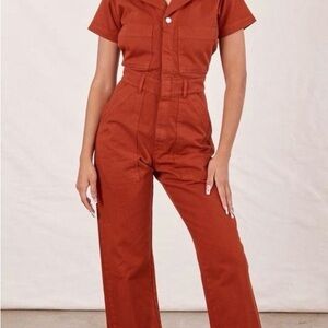 Big Bud Press burnt orange short sleeved jumpsuit. Size large.